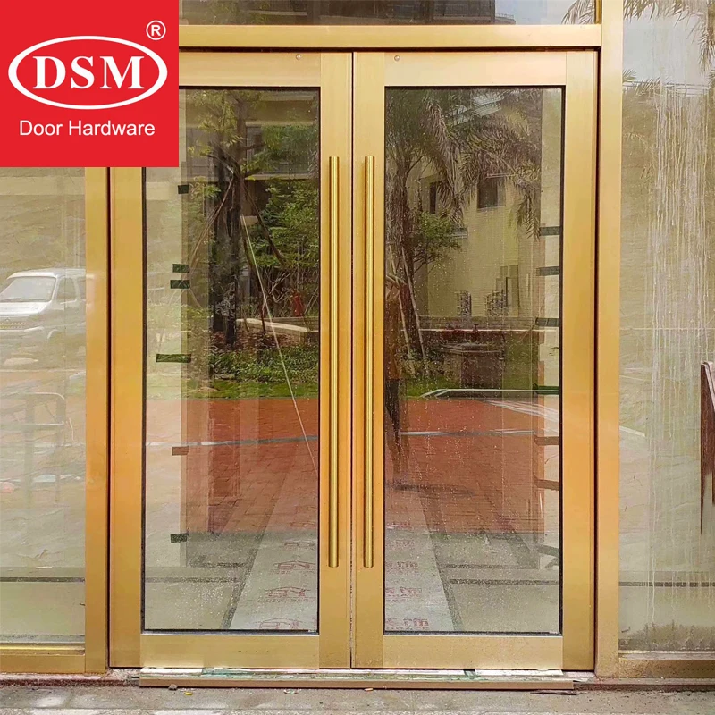 Imagem -02 - Golden Anti-fingerprint Entrance Porta Pull Handle 304 Grau Aço Inoxidável Maçanetas de Porta de Vidro Pa102-l Long 1500 mm