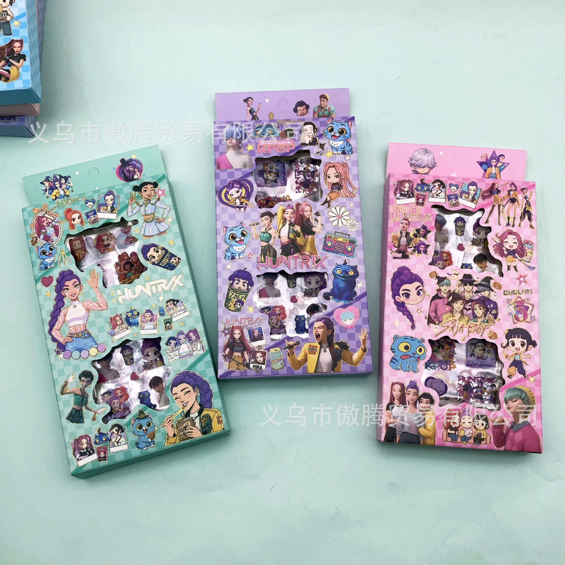 

100PCS Kpop Demon Hunters Transparent Stickers Set, Aesthetic Scrapbook & Journal Decoration Stickers Gift Box for Fans