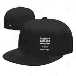 Religion Does Not Save People Jesus Does Snapback Hats for Men Women Flat Brim Baseball Cap Flat Bill Fashionable Trucker Hat