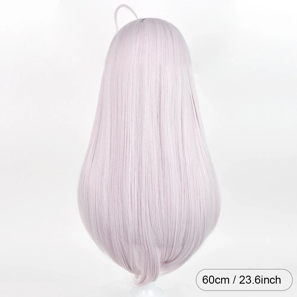 Anime Cosplay Pink Synthetic Long Straight Women Wig Fluffy Heat Resistant Wig with Bangs for Daily Party