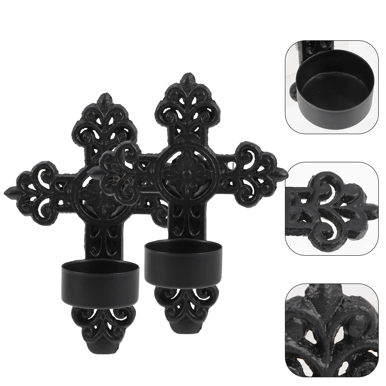 

2 Pcs Fine Craftsmanship Holder Retro Candlestick Metal for Decoration Vintage Wedding Ornament Home