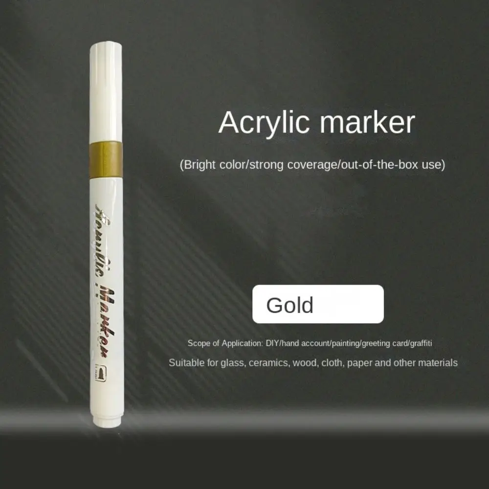 

White Gold Silver Acrylic Paint Pens Markers Rock Painting Quick-Drying Painting Pigment Pen Medium Tip DIY Hand Drawn Graffiti