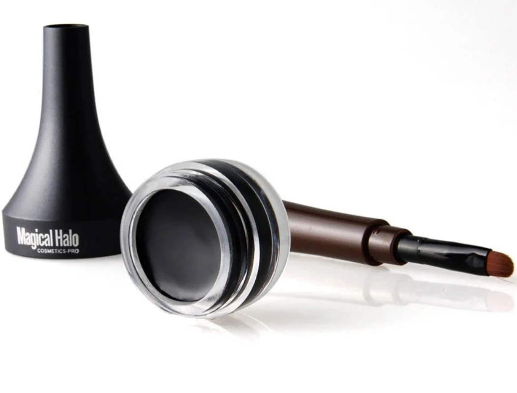 Halo mágico preto marrom à prova dwaterproof água sobrancelha creme delineador gel olhos comestic maquiagem caneta matiz natural creme de sobrancelha com escova