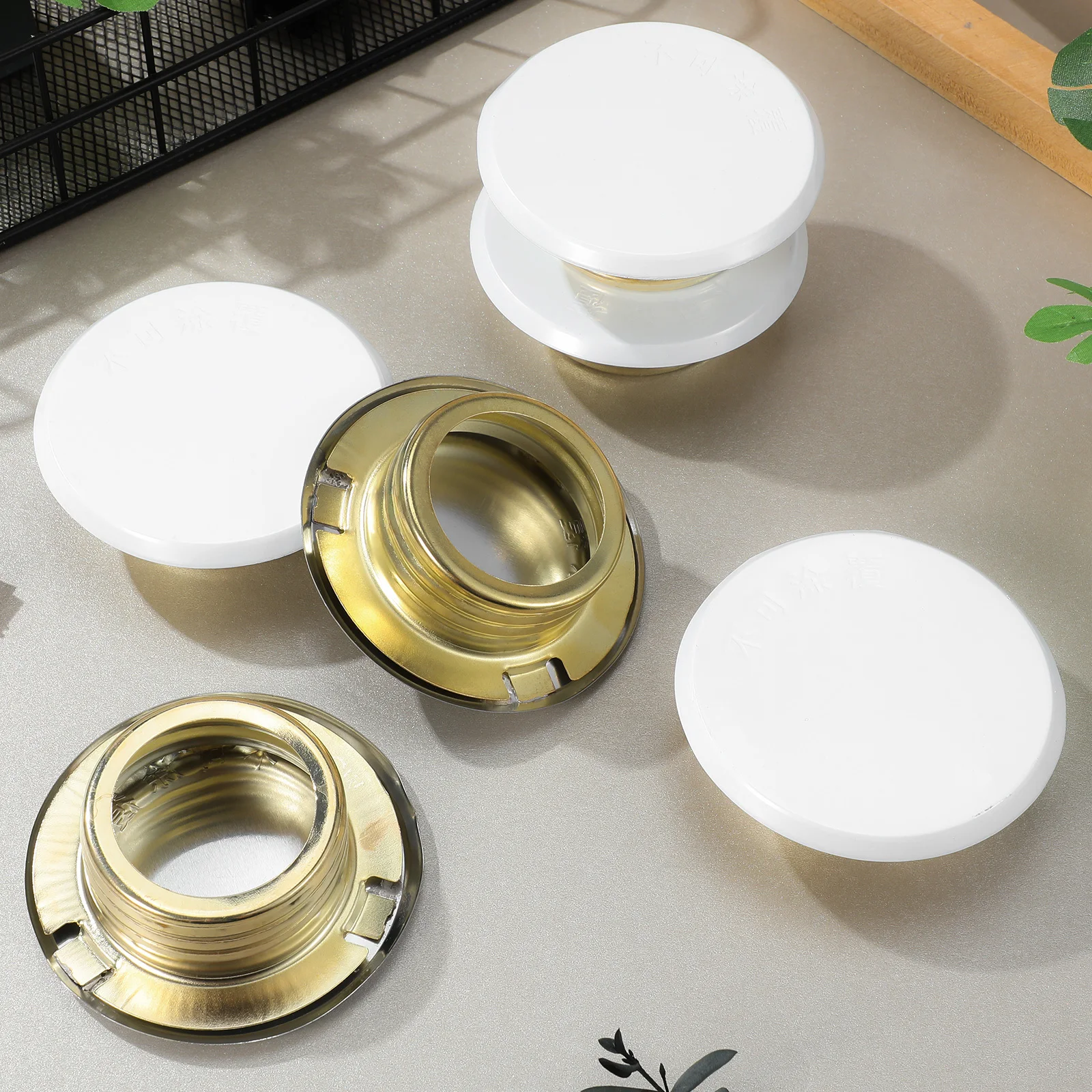 6pcs Fire Sprinkler Covers Iron Ceiling Cover Plate For Residential Commercial Use Sprinkler Head Protection Guard Hole Plug