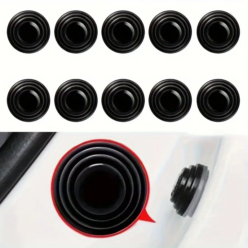 10PCS Silicone Car Door Protector Bumper Guards - Anti-Collision Buffer Pad Stickers, Sound Insulation Shock Absorber image 3