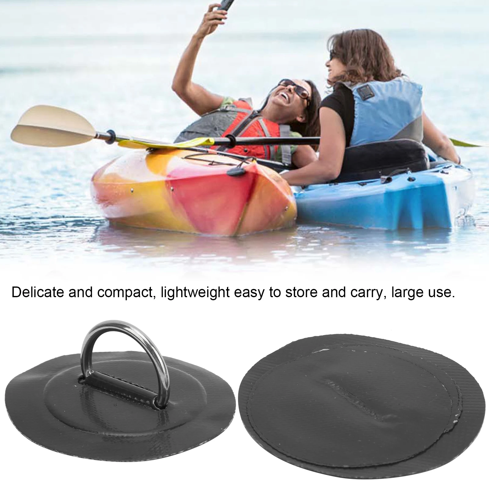 Picture 6: 2PCS Inflatable Boat Kayak D-Ring Pad Patch Durable Long‑lasting Easy Using High Quality PVC Marine Stainless Steel Fixed Buckle