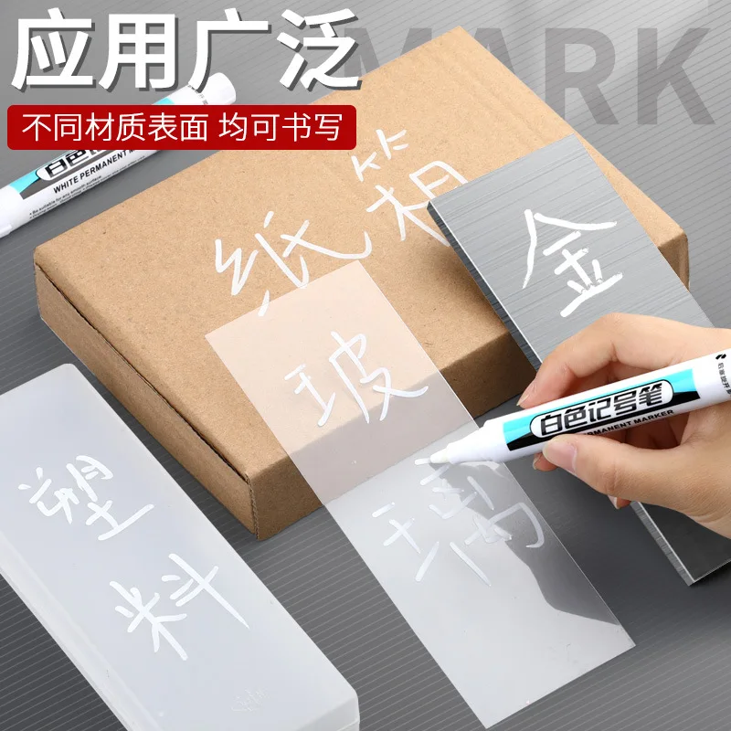 White Marker Pens Oily Waterproof Permanent Paint 1/3Pcs Markers For Rock Wood Plastic Leather Glass Stone Metal Art Supplies