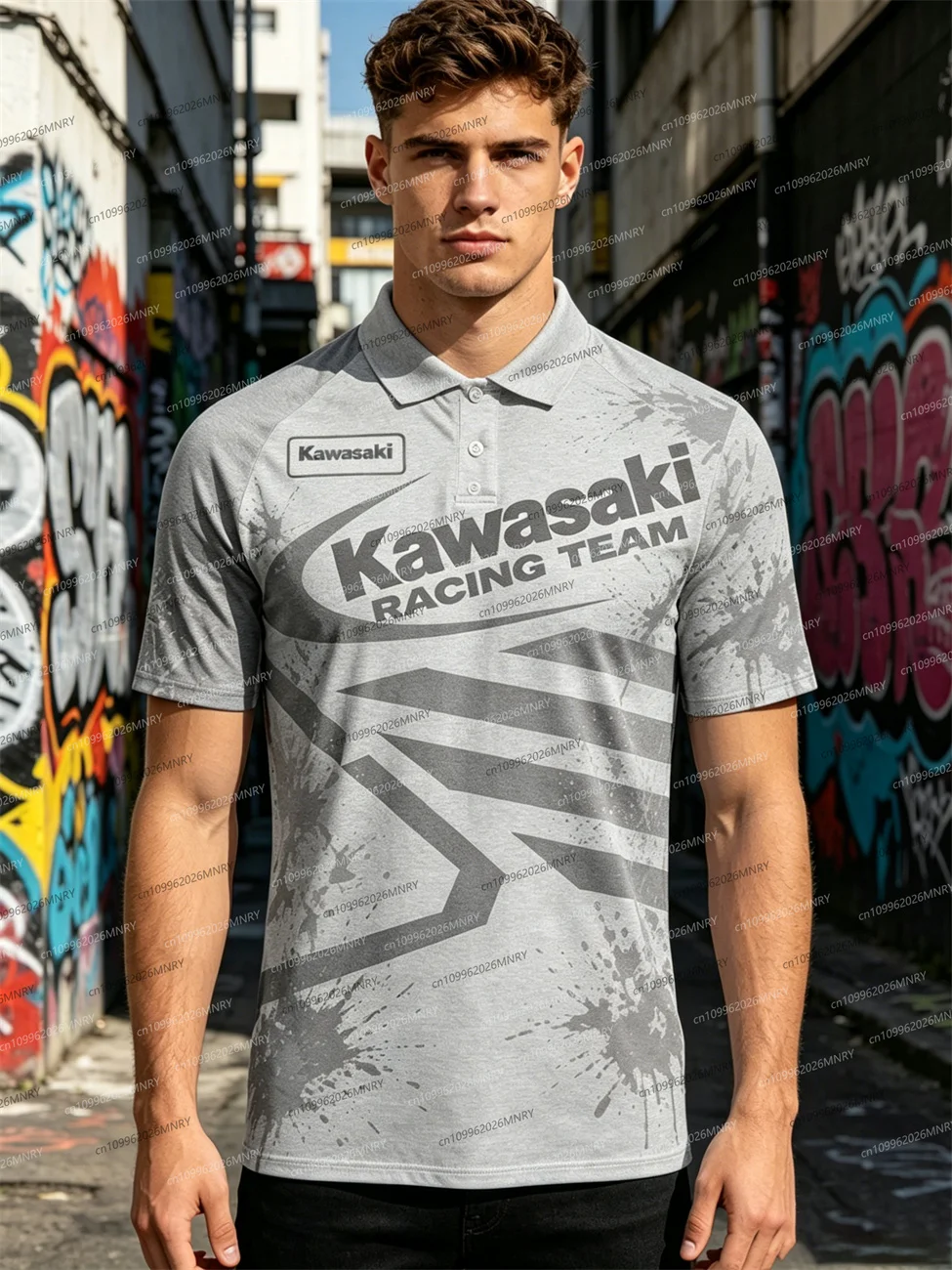 

Kawasaki Racing POLO clothes for man polo t-shirts for men Casual Sport Top Print Round Neck Breathable Daily Wear Women T-Shirt