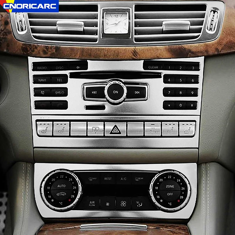 

Stainless Steel Car Center Console Air CD Button Panel Frame Decoration For Mercedes Benz CLS W218 2012-2013 Interior Stickers