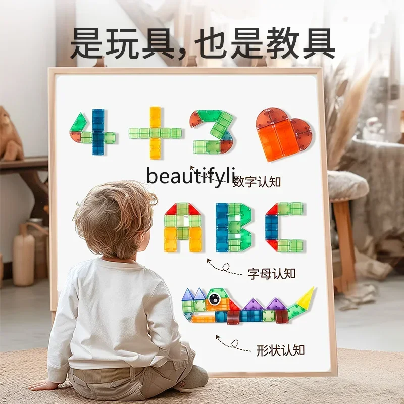 Früherziehungsspielzeug für Kinder, magnetischer Baustein, große Partikel, Kindermontage, Puzzle, Geschenk