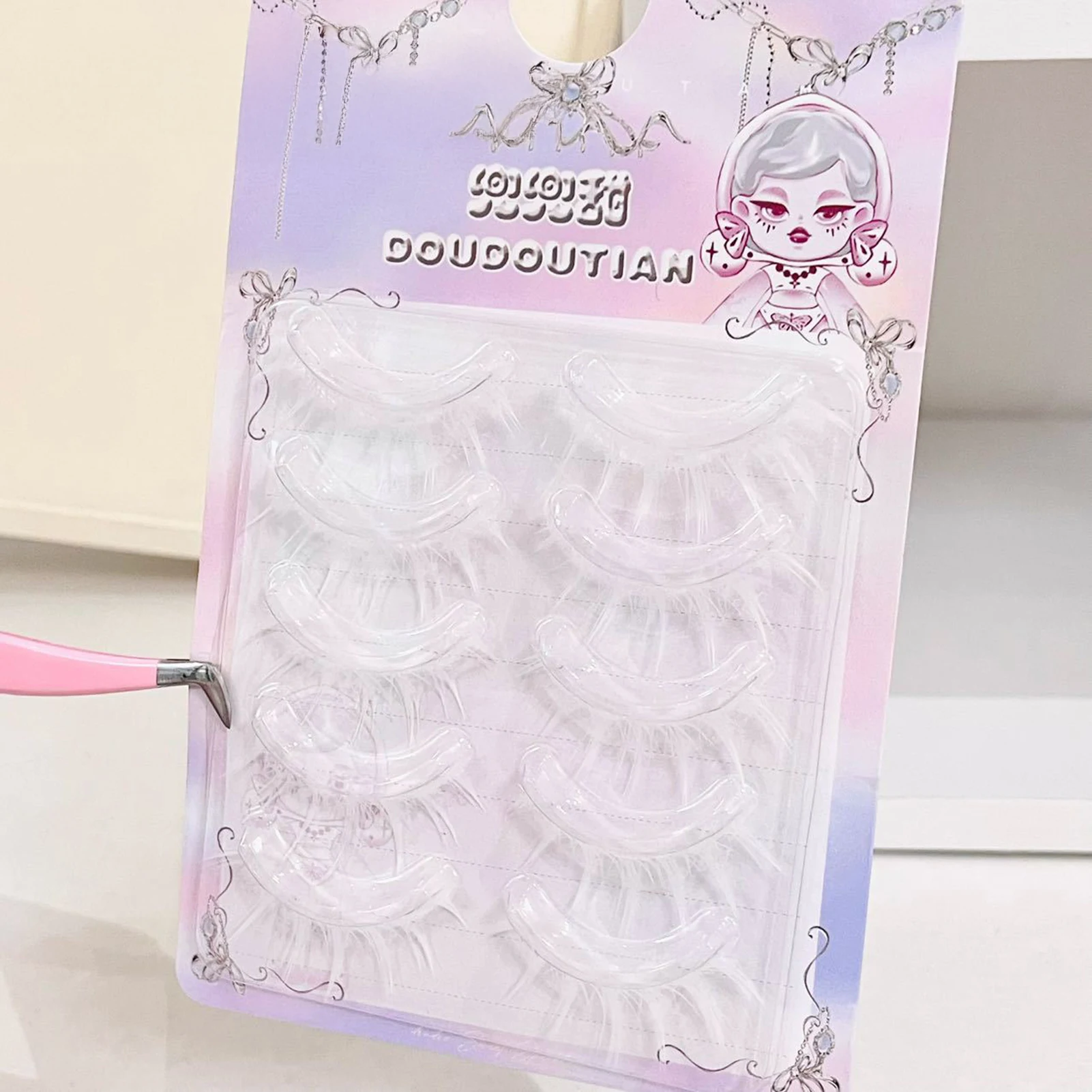 Cílios brancos tiras completas mangá natural cílios postiços diy tira fina chicote para mulheres halloween festa de natal maquiagens