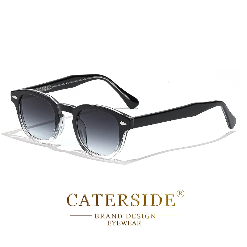 CATERSIDE Retro Männer Sonnenbrille Runde Punk Propionsäure Pin Tempel Luxus Sonnenbrille Frauen Sport Freizeit Party Brillen UV400 – Detail 13