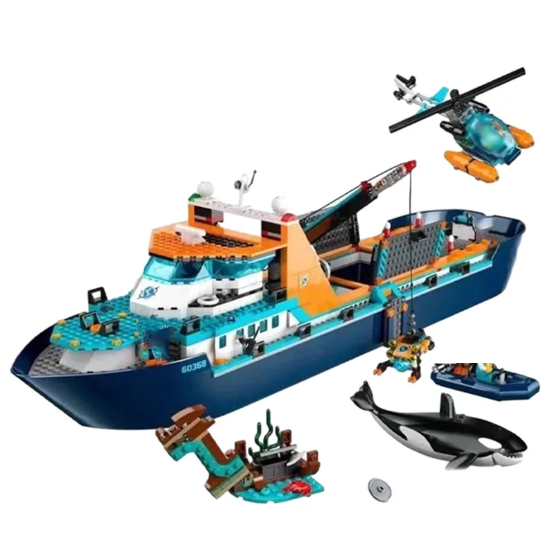 815PCS City Series Arctic Research Ship Model Building Blocks Set Creative Assembly Bricks Decor Toys For Kids Christmas Gifts