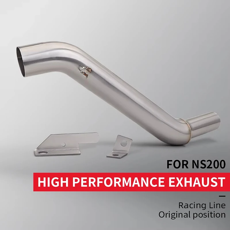 

51mm muffler motorcycle exhaust escape For Bajaj PULSAR NS200 NS 200 middle section stainless steel mid link pipe fits