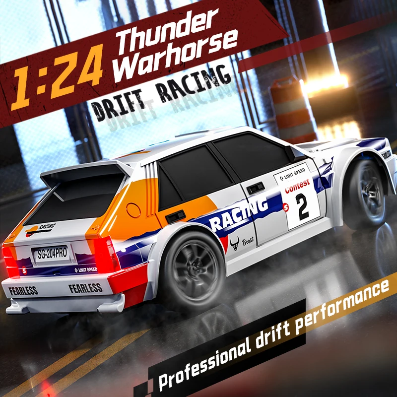 2025 4WD RC Car 1:24 Scale Four-wheel Drive Drift With Two Speed Settings 20 Km/h LED Light Children Toys Rechargeable SG204PRO