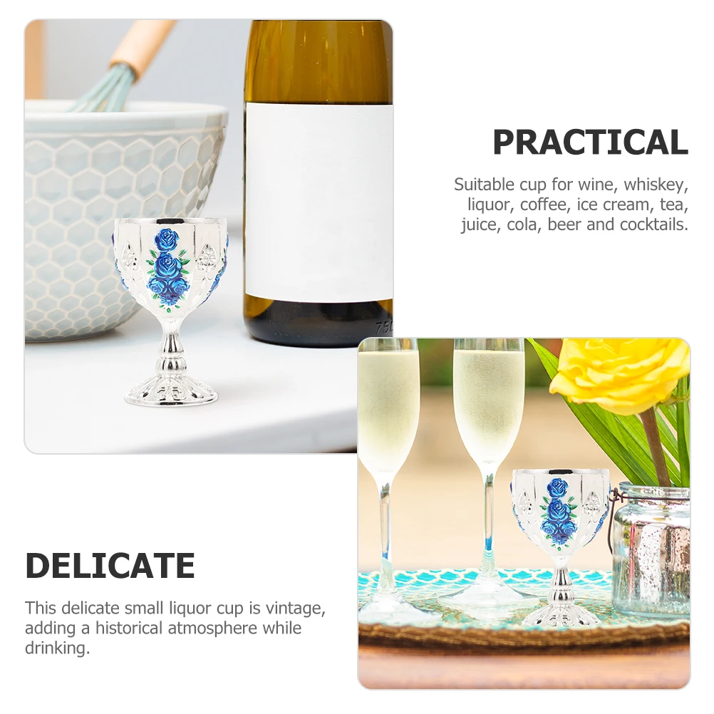 

2 шт., винтажные металлические чашки для вина из цинкового сплава, маленькие чашки для ликера в стиле ретро для виски, чая, кофе, бара, ресторана