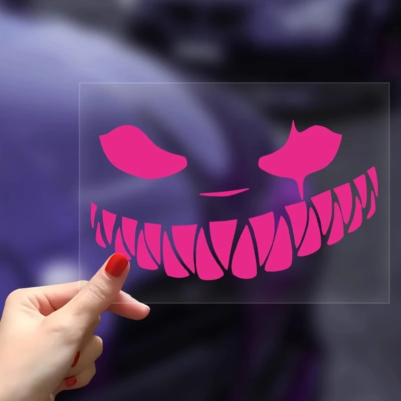 Demon Smiley Face Waterproof Decal, Durable Vinyl Sticker, Universal Styling Accessory for Motorbike, Car and Electric Scooter