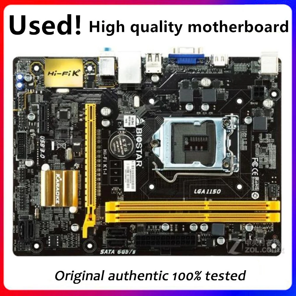 

For Biostar Hi-Fi K1-i Desktop Motherboard H81 LGA 1150 CPU SATA3 USB3.0 Original Desktop Used Mainboard