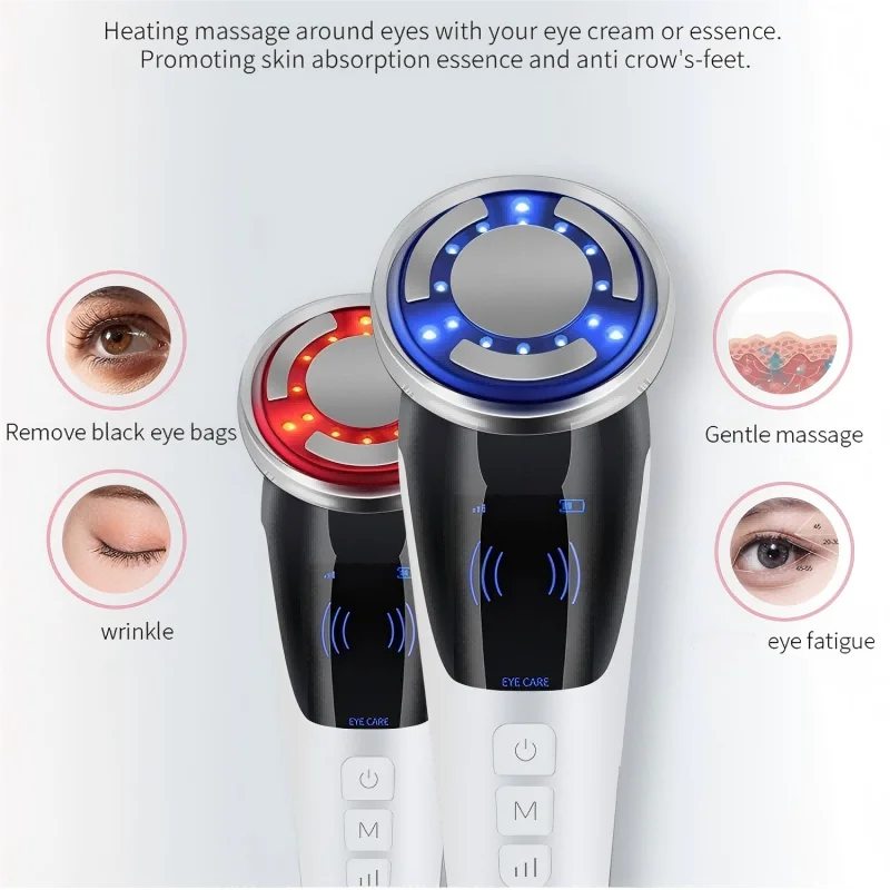 6 in 1 EMS Face Lifting Massager LED Photon Anti Invecchiamento Pelle Stringere Firm Strumento per la cura della pelle Dispositivo di bellezza del viso Migliora l'assorbimento