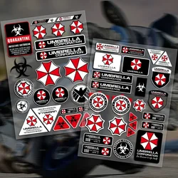 Motorcycle Stickers Nuclear Radiation Warning Decal Resident Evil Umbrella Reflective Body Decoration Helmet Wheel Stickers
