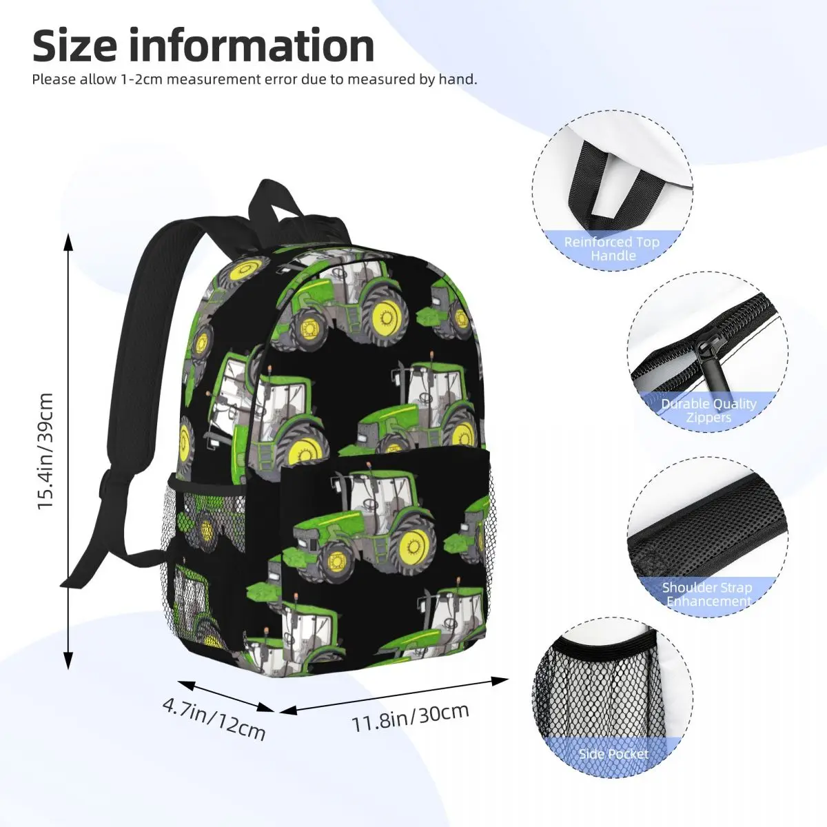 TRACTOR Backpacks Teenager Bookbag Cartoon Children School Bags Travel Rucksack Shoulder Bag Large Capacity