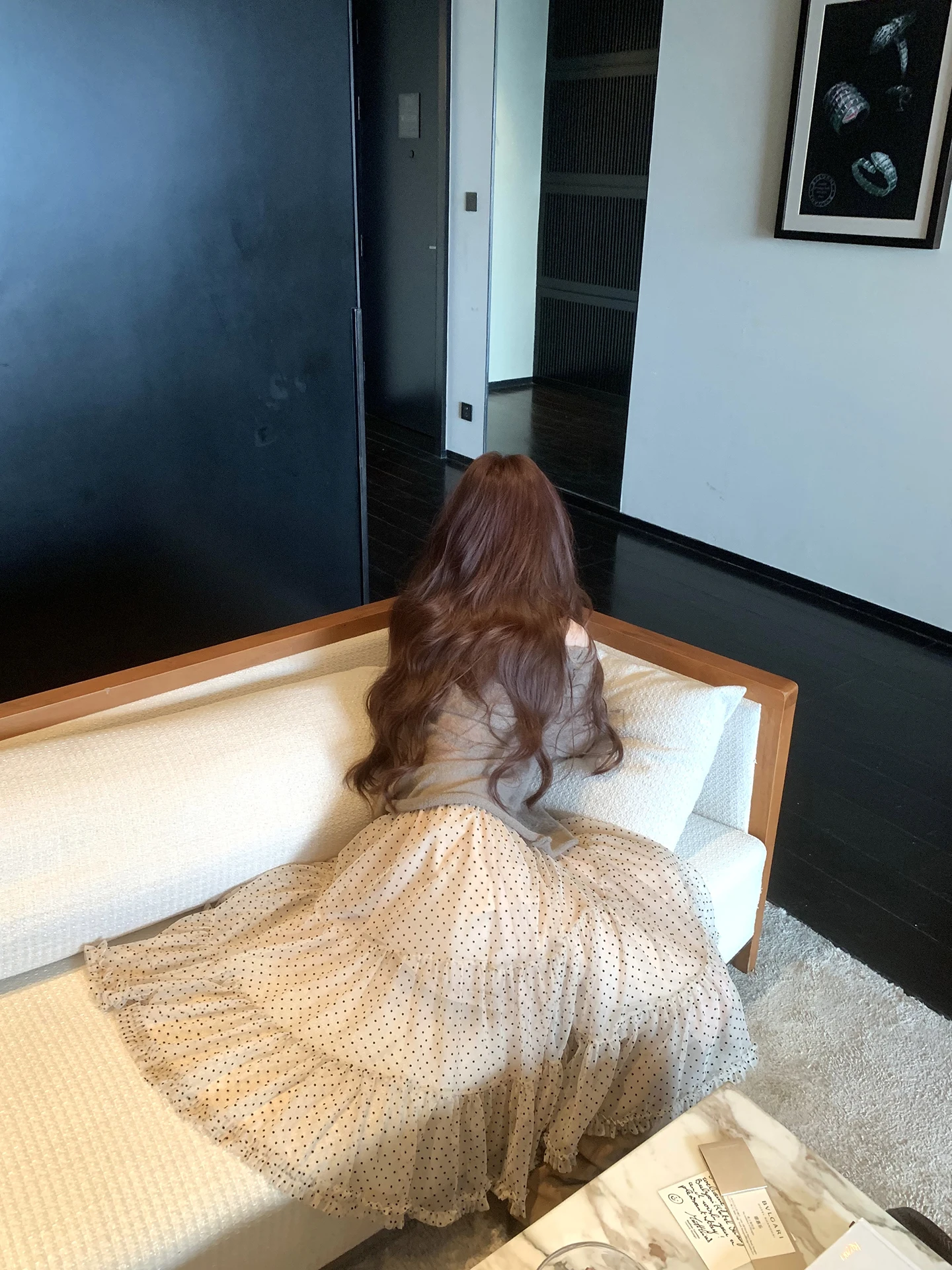 

Летняя новинка XXIIUU: женская пышная юбка миди А-силуэта в горошек, с завышенной талией, из полиэфирного фибрового газа