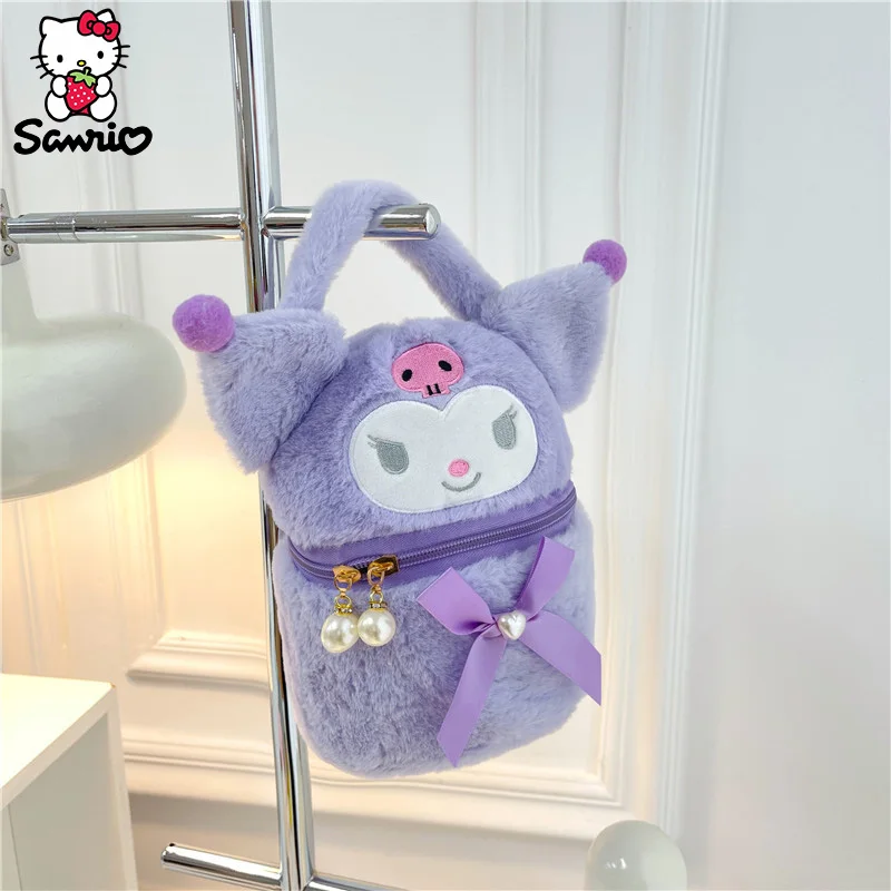 Sanrio Pluche Tas Cinnamoroll Draagtas Kuromi Handtas Mijn Melodie Schoudertas Cosmetische Hello Kitty Mode Make-Up Zakje Kerstmis Cadeau