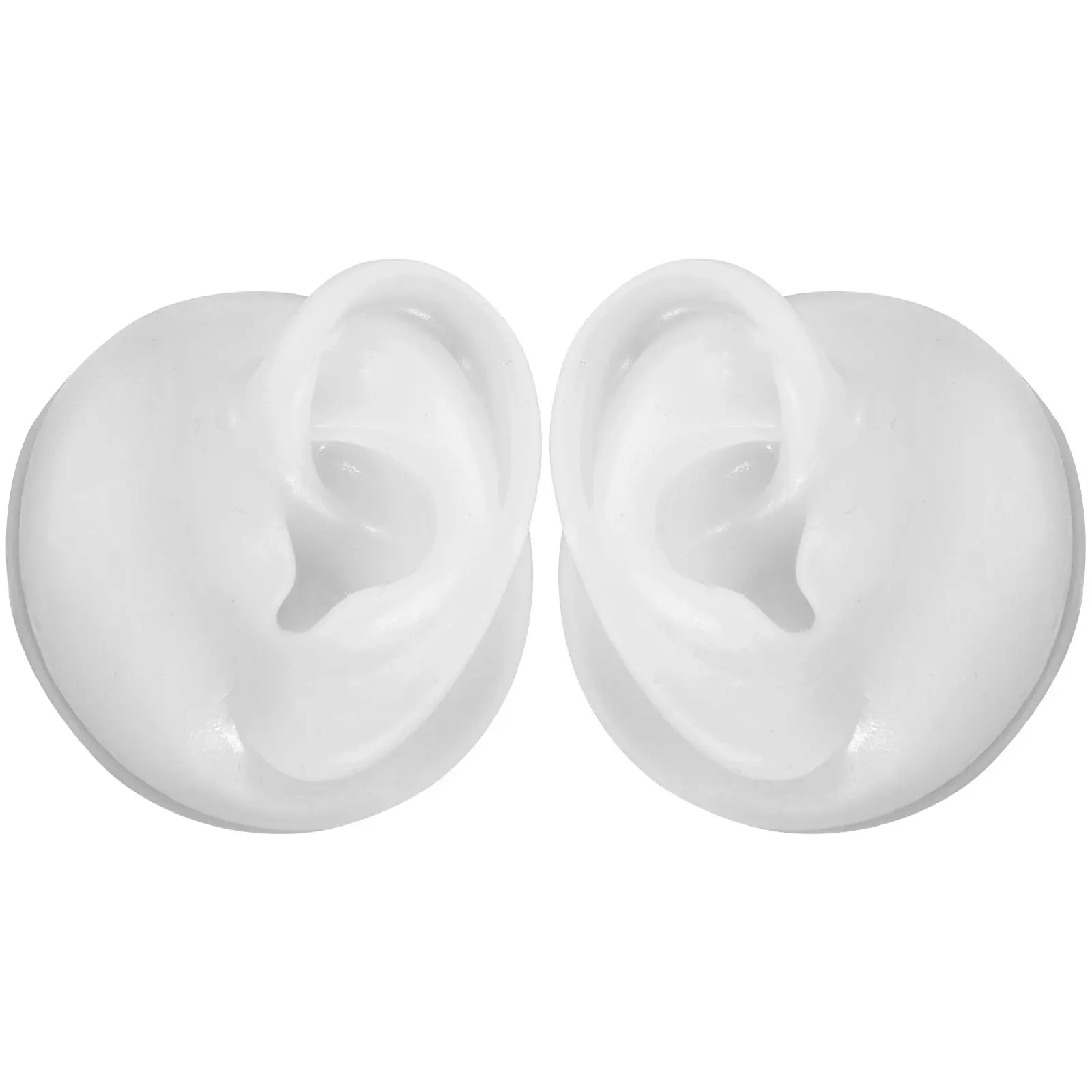 

1Pair Silicone Artificial Ear Piercing Practice Mold Reusable Human Ear Supplies Training Prop Supplies