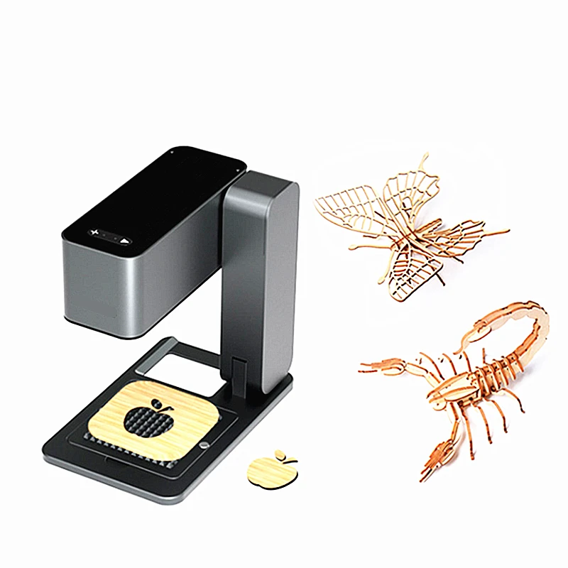 

Mini Portable Auto Focus 5W/10W Fiber L aser Marking Machine Collapsible 2KG for Wood Plywood DIY Home Use Ring Bottle PLT