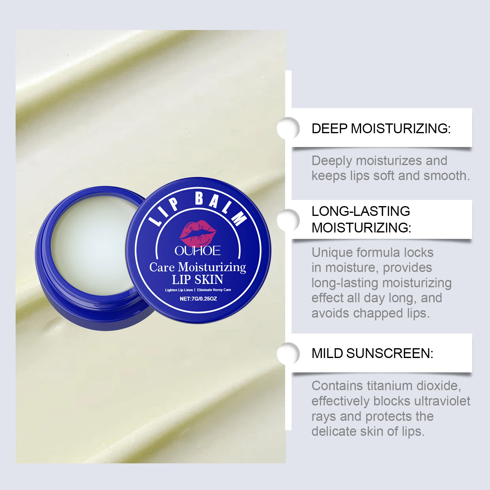 OUHOE Lip Balm Nourishing Lips Reduce Dullness Brightening Lip Color Suitable For Autumn & Winter Lip Care