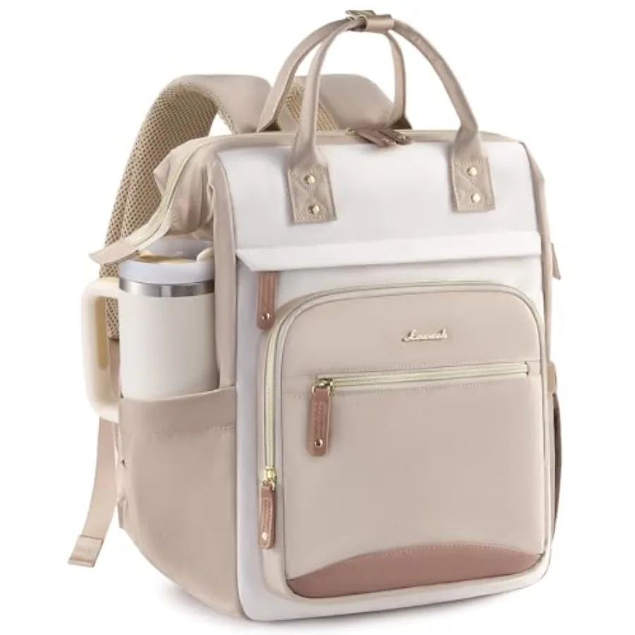 

Laptop Backpack for Women Work Bag with Large Capacity Cup Side Pocket, 15.6 Inch Waterproof Computer Backpacks Purse, College
