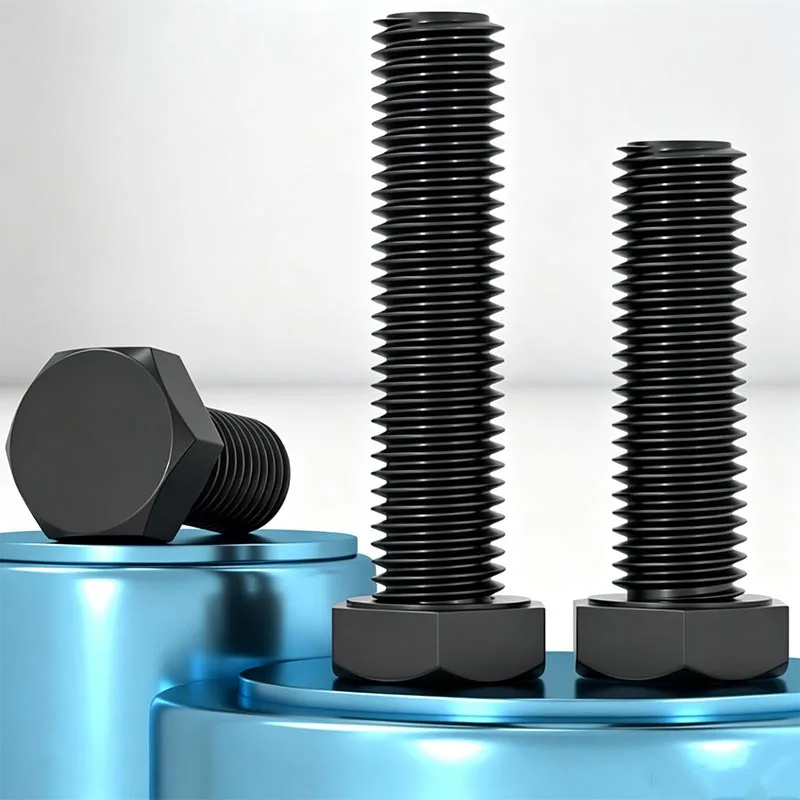 1-10pcs M5 M6 M8 M10 M12 DIN933 GB5783 Black 12.9 Grade Full Thread External Hex Outside Hexagon Head Cap Screw Bolt