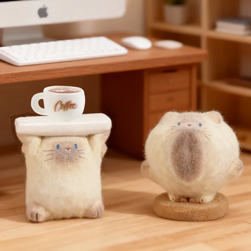 جديد أصيلة القط باي العاطفية يتدفقون صندوق أعمى لطيف الكرتون القط سطح المكتب الحلي هدية عيد ميلاد فتاة