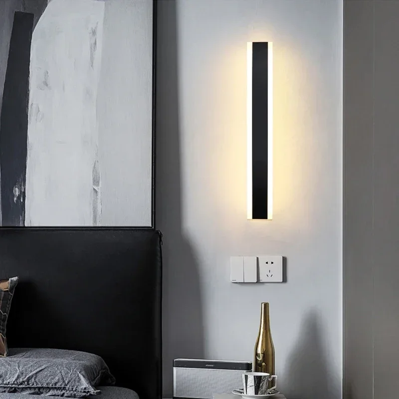 Minimalist Strip Wall Lamps Creative LED Bedroom Bedside Lights Modern Nordic Living Room Wall Corridor Lighting Fixtures