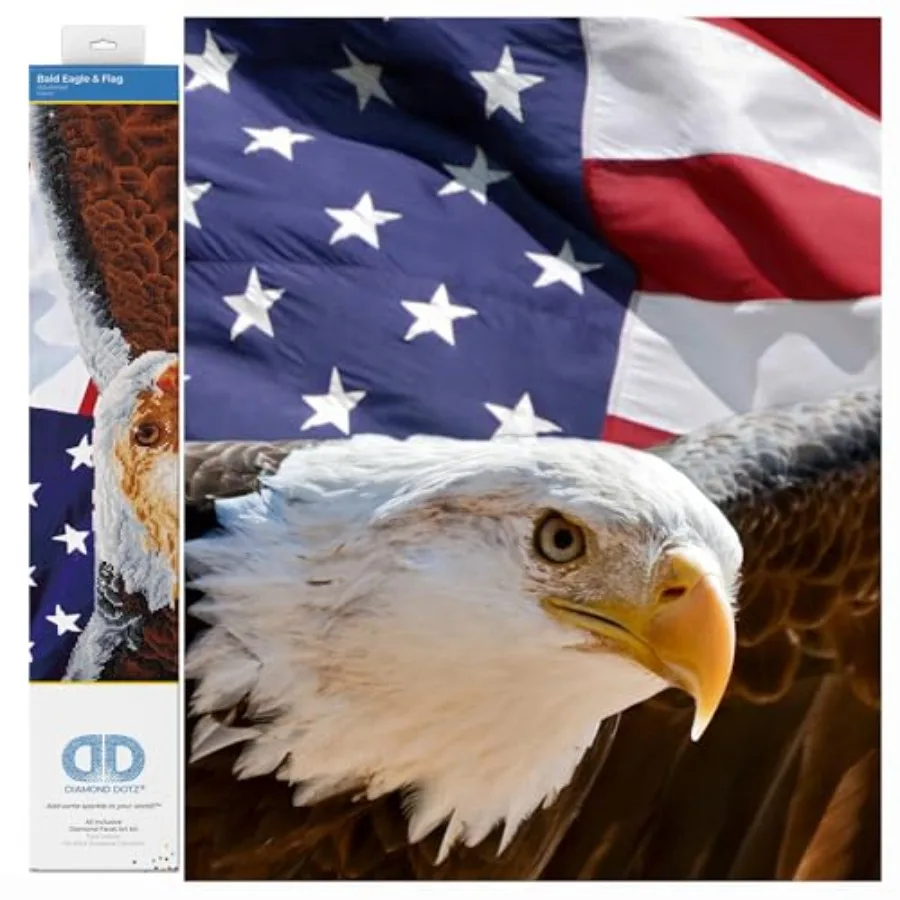 

Наборы для алмазной вышивки «Белоголовый орлан и флаг» для взрослых — Наборы для алмазной живописи — расслабляющий творческий набор для рукоделия с алмазными стразами Dotz