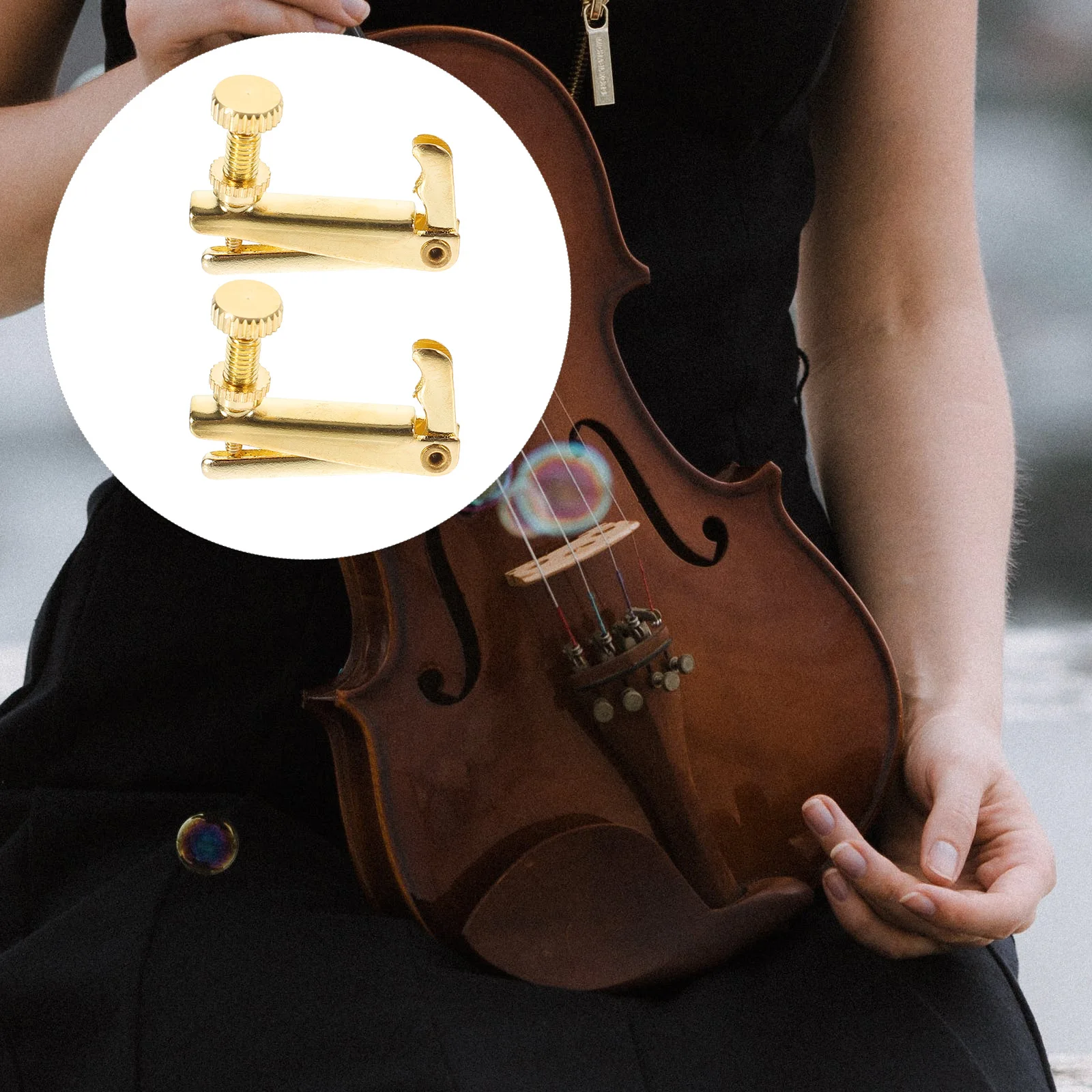 

2Pcs Violin Fine Tuners Practical String Adjusters Easy to Use Durable Stainless Steel Essential Violin Accessories