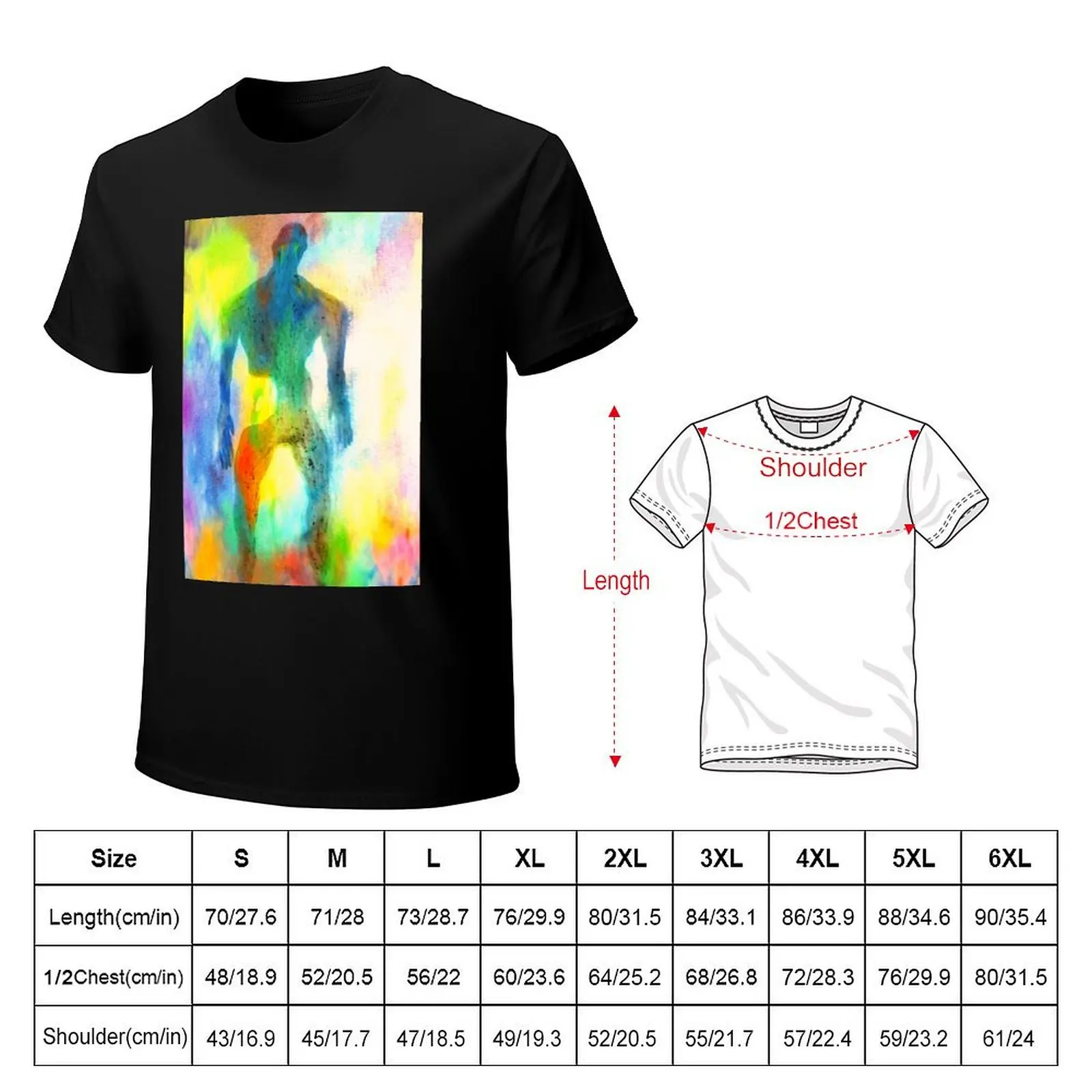 large rainbow coloured spooky man T-Shirt Holiday Simple Tee Shirt
