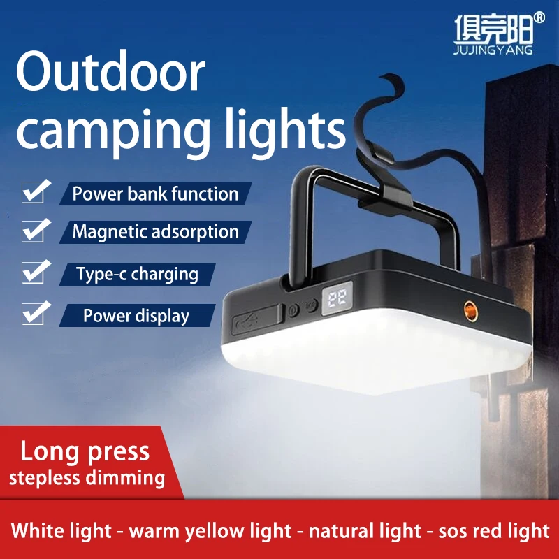 JUJINGYANG-lámpara colgante de mano LED multifuncional, recargable, portátil, asdsortion, Camping