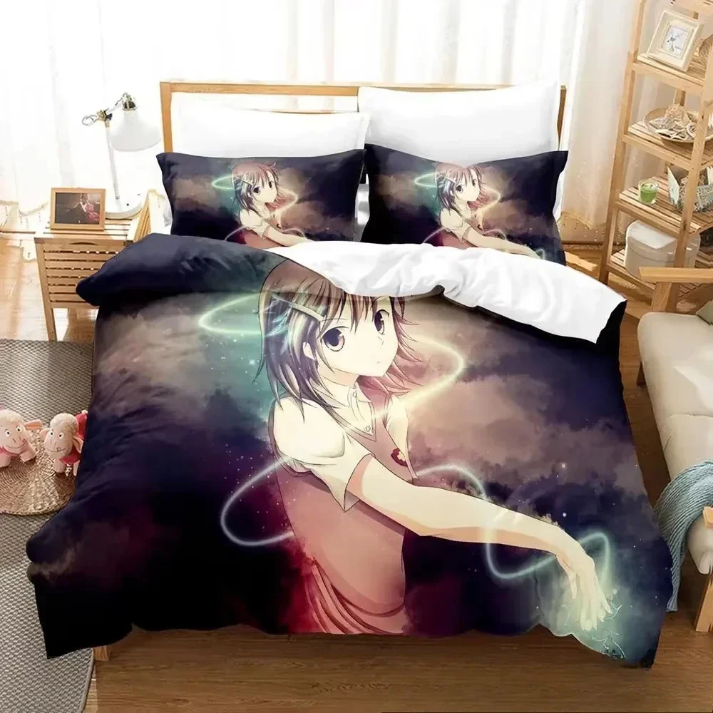 Misaka Mikoto A Certain Magical Index Railgun Bedding Set Boys Girls Twin Queen King Size Duvet Cover Pillowcase Bed boys Adult