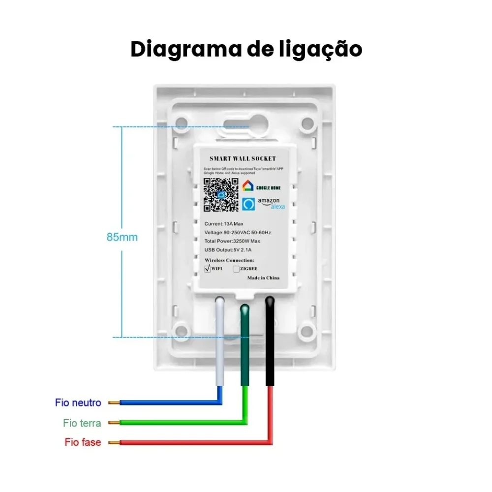 WiFi Tuya Smart Life Brazil Tomada USB Wall Socket Glass Touch Panel Electrical Plug Brasil Outlets Remote by Alexa Google Home