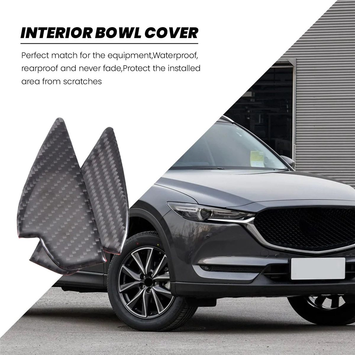 Carbon Fiber Interior Door Handle Bowl Panel Cover Trim for 2 3 6 Demio -3 -5 -7 -9 MX5 2017 2018 2019