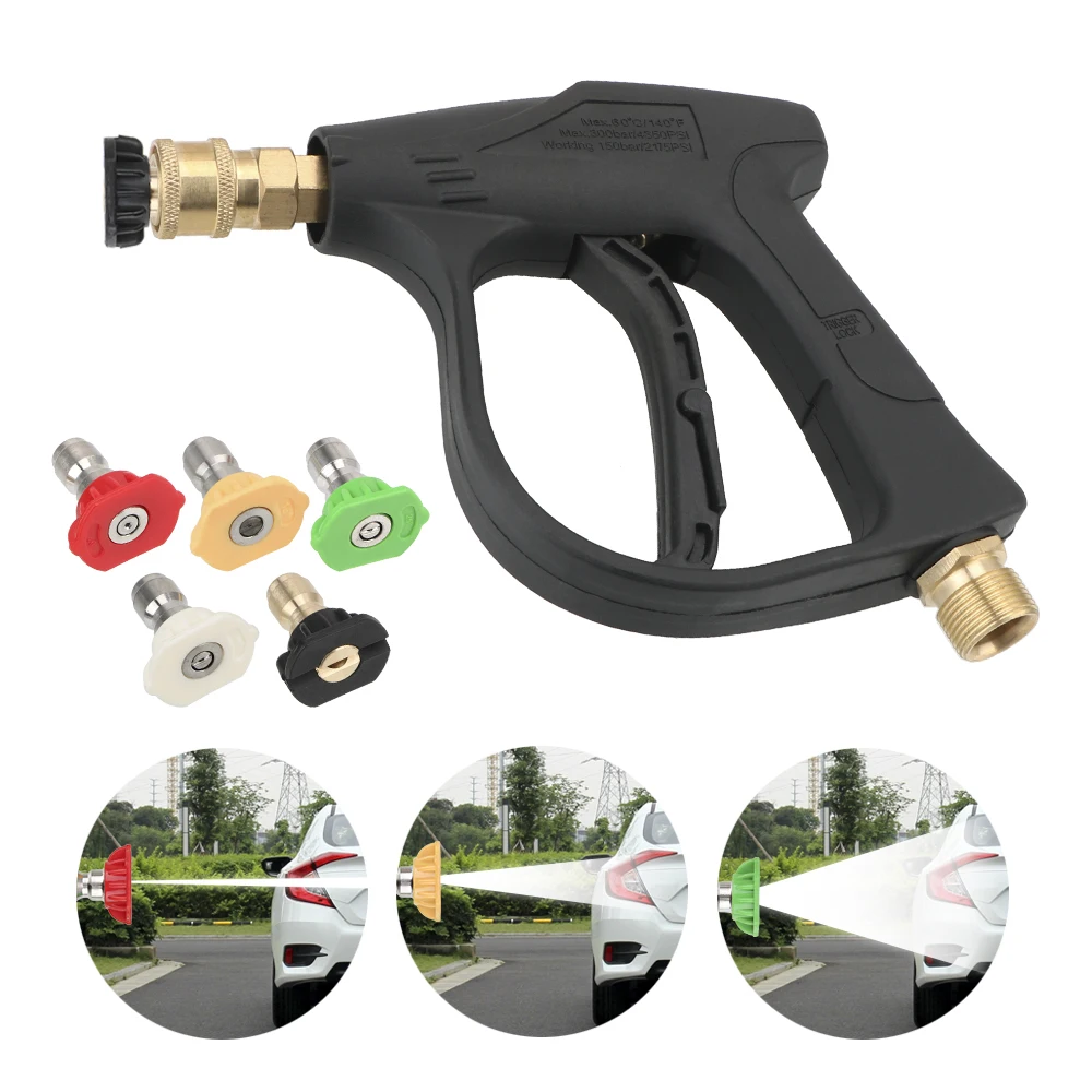 Auto-Hochdruck-Wasserwerkzeug mit 5 Seifensprühdüsen, 14 mm M22-Buchse, 1/4 Zoll Schnellspanner, Schneeschaumpistole, Autoteil-Waschmaschine