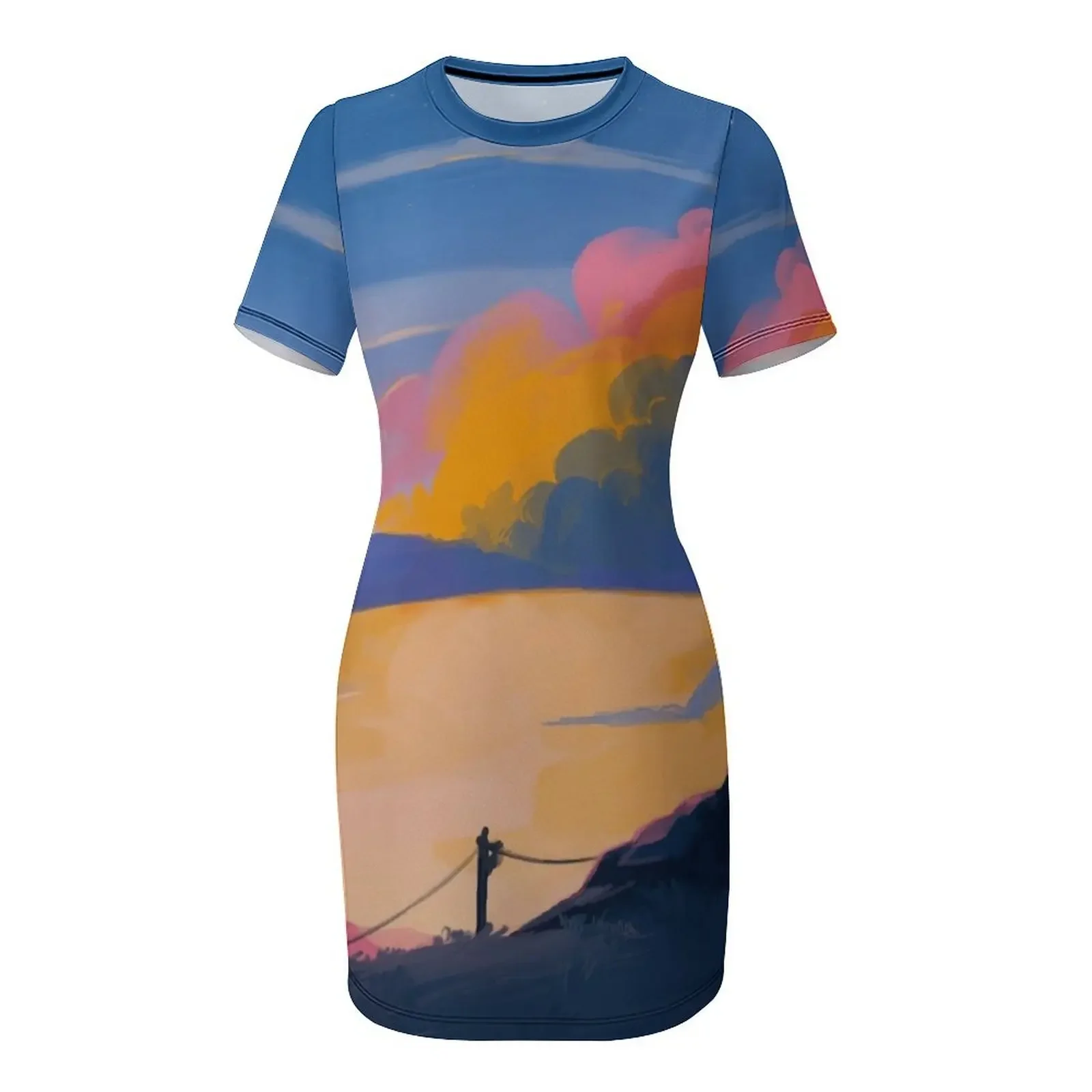 End of the Day Short-Sleeved Dress evening dress Long dress woman long women