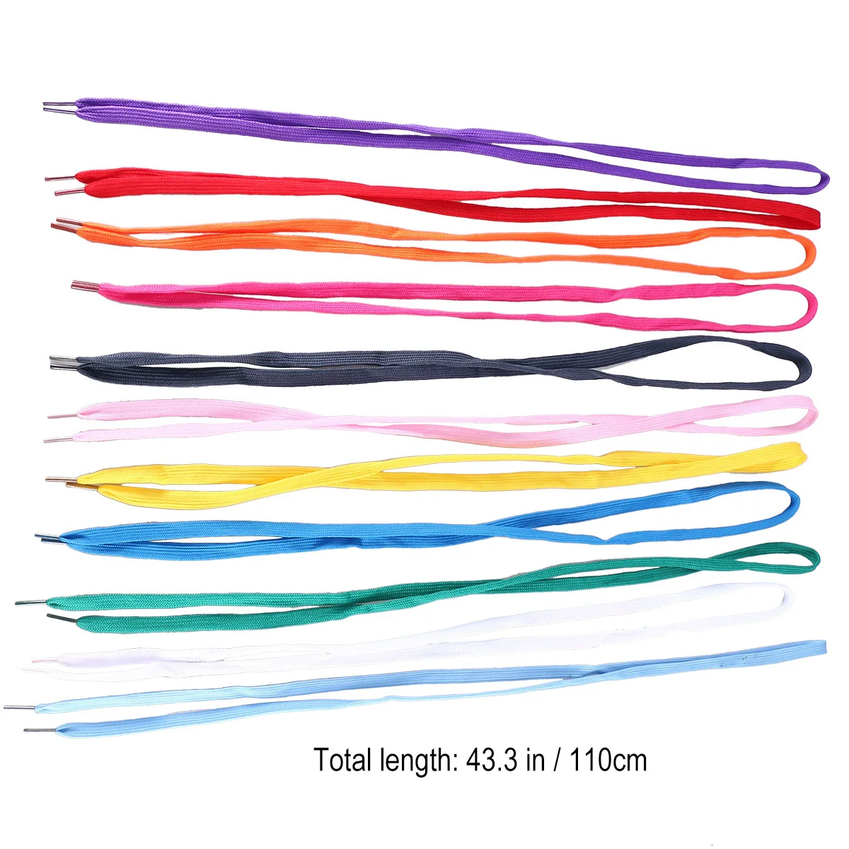 

12Pairs Flat Shoe Laces Durable Polyester Nylon Replacement for Sports Casual Boots Sneakers Skates Mixed Colors Set
