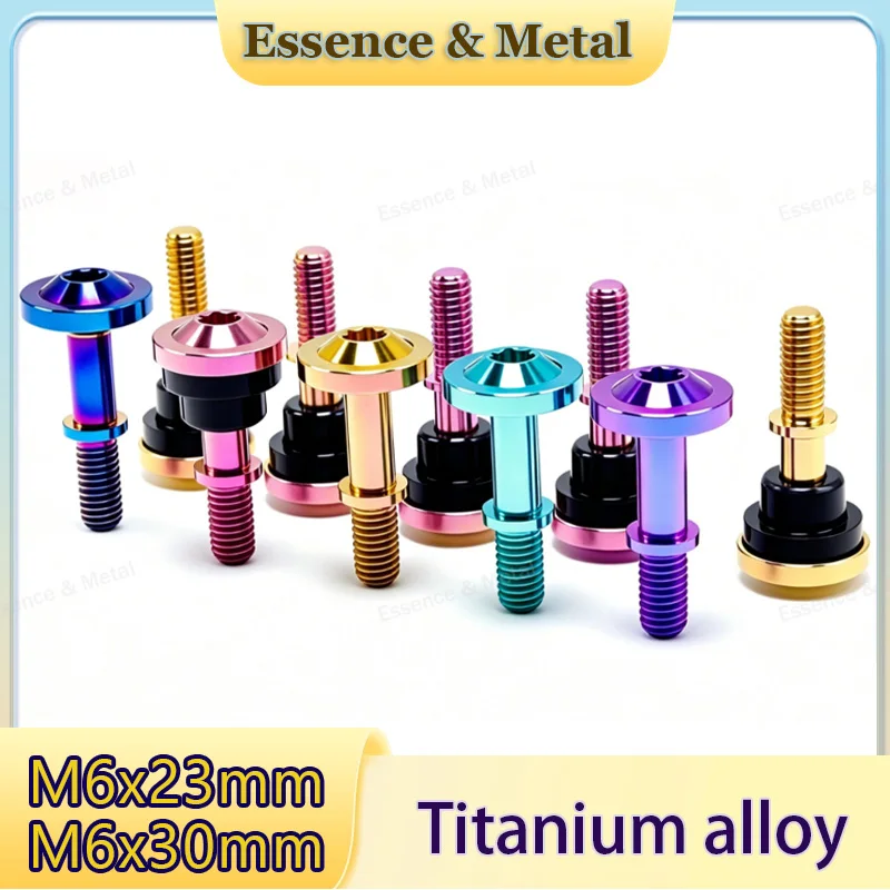 Titanium Alloy Flying Saucer Transmission Cover Screw M6x23/30mm Comes with Rubber Ring, Suitable for Motorcycle Modification