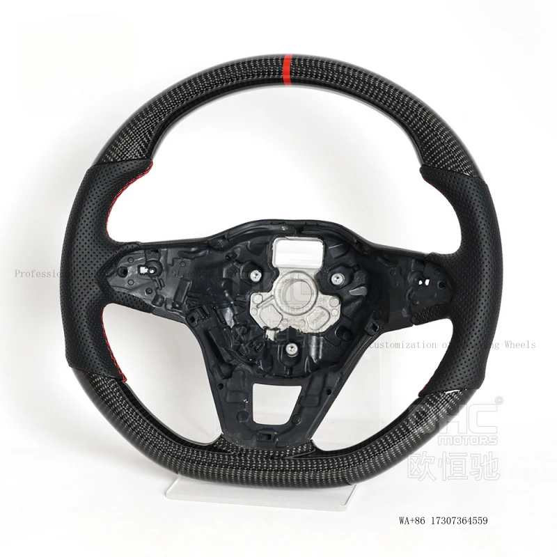 Hot  21-24 for Volkswagen CC steering wheel modification with red positioning line, high-end full-leather sports steering wh view 5