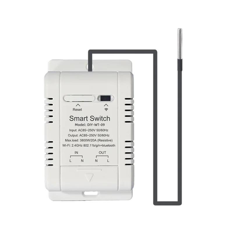 -MEOF Ewelink Interruptor de temperatura inteligente 20A com sensor de temperatura Suporte Controle remoto para plantio de estufa de tanque de peixes