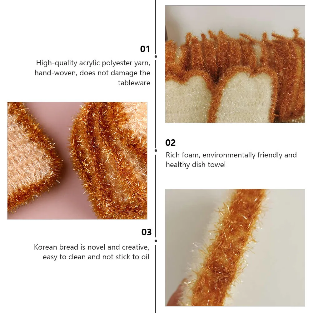 

6pcs Premium Polyester Dish Cloths Non-Scratch Kitchen Scrub Towels Strong Water Stain Removal Washing Towel For