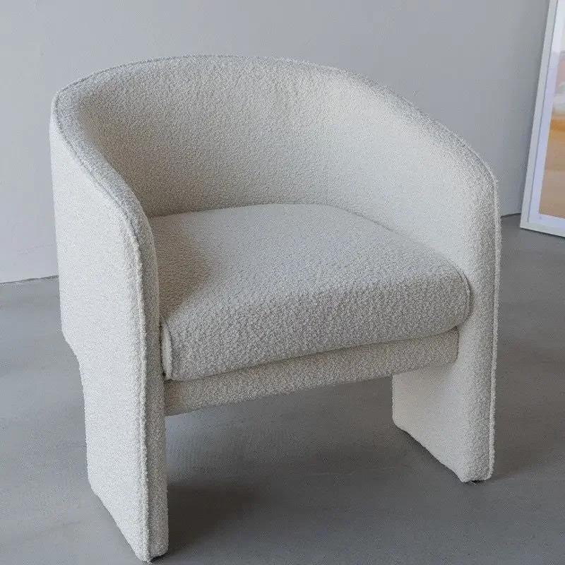 Scandinavian Solid Wood Fabric Personalized Single Sofa Chair Small Household Living Room Leisure Chair Club Cafe Sofa