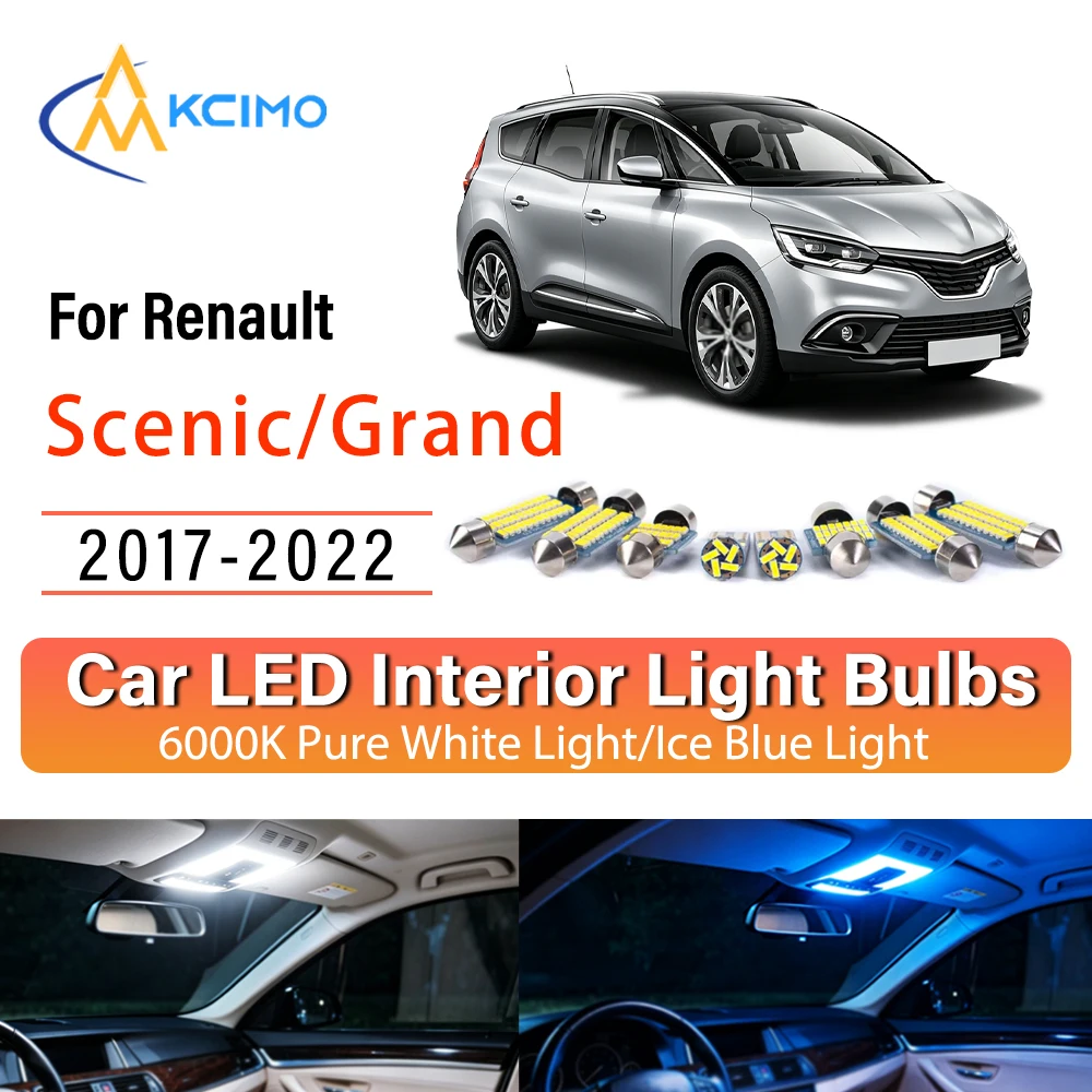 

Premium LED Interior Lights For Renault Scenic/Grand Scenic 4 IV MK4 2017-2022, Super Bright Easy Install Atmosphere Two Colors